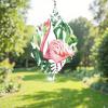 3D Metal Wind Spinner for Outdoor Garden Decor, 8 inch Kinetic Hanging Ornament with Hook, Flamingo Design, Durable Stainless Steel Yard Art for Patio, Lawn, Porch, Balcony view 4