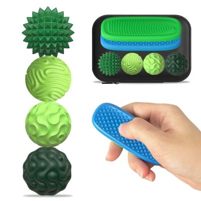 Fidget Toys Adults Silicone Magnetic Balls & Sensory Stones, 6 PCS Stress Relief Sensory Toys for Autism ADHD Anxiety, Office Desk Toys, Stocking Stuffers for Adults Teens