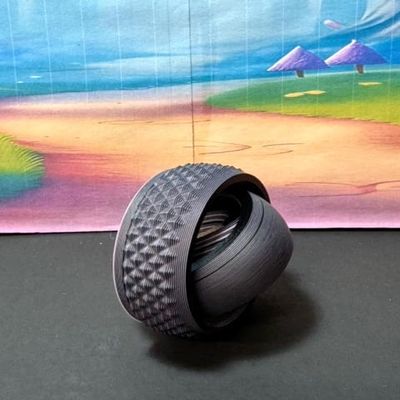 2" Gyro Spinner - Stress Relief Fidget Toy - Stocking Stuffer - 3D Printed Black Gyro Spinner Fidget Toy for Adults - Reduces Stress & Anxiety -GS-BLK