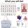 bestcool Mahjong Tile Set, American Mahjong Set with Floral Quilted Carrying Bag, 166 White Tiles, Includes Chips & Dice Portable Travel Complete Mahjong Set for Adults & Beginners (Floral White-M) view 2