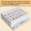 bestcool Mahjong Tile Set, American Mahjong Set with Floral Quilted Carrying Bag, 166 White Tiles, Includes Chips & Dice Portable Travel Complete Mahjong Set for Adults & Beginners (Floral White-M) view 3