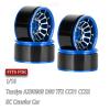 BRCatWPark RC 1.55 Beadlock Wheels Rims for 1/10 Tamiya AX90069 D90 TF2 CC01 CC02 RC Crawler Car,4Pcs Aluminum Alloy Rims,Navy Blue view 2