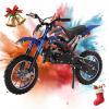 49CC 2-Stroke Kids Dirt Bike, Mini Bike Gas Powered for Kids & Adults Pocket Motorcycle Off-Road Motorcycle with Front Rear Disc Brakes Load 330 LBS for Outdoor Blue view 1