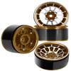 BRCatWPark RC 1.55 Beadlock Wheels Rims for 1/10 Tamiya AX90069 D90 TF2 CC01 CC02 RC Crawler Car,4Pcs Aluminum Alloy Rims,Brown view 1