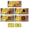 5pc/Set Las Vegas Gold Foil Banknotes Dollar Notes Casino Theme Souvenir Money Decorative Collectibles for Poker & Party view 2