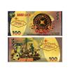 5pc/Set Las Vegas Gold Foil Banknotes Dollar Notes Casino Theme Souvenir Money Decorative Collectibles for Poker & Party view 4