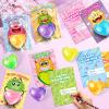 24 Pack Valentine's Day Cards for Kids with Stretchy Balls, Valentines Day Gifts for Kids, Heart Shape Squeeze Toys for School Classroom Valentine's Gifts Exchange, Valentines Party Favors Prizes view 3