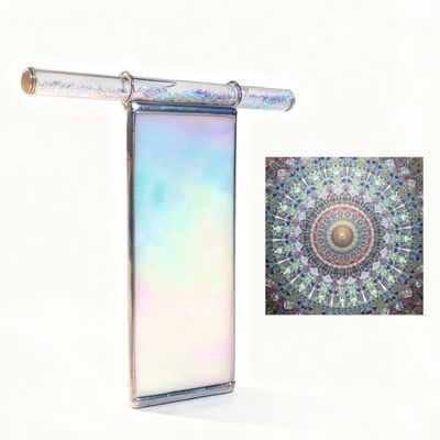 6" White Pearl Seashell Kaleidoscope With 2 Piece Glitter Wand,Handmade Tiffany Stained Glass Kaleidoscope For Adults,Gift Box,Anniversary Birthday Christmas New Year Valentine's Day Present Gift