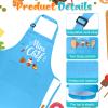 XLSXEXCL Kids Apron and Chef Hat Set, Mini Chef Funny Apron Adjustable Kitchen Apron for Boys and Girls for Cooking Baking Painting and Training (Blue) view 3