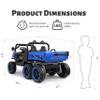 24V 2 Seater Ride On Dump Truck 6X6 Wheels with Electric Dump Bed, Electric UTV with Remote Control, Shovel, Music Player for Girls or Boys (Blue) view 3