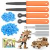 TECKMICO Cardboard Cutter for Kids,208PCS Cardboard Construction Tool,Safe DIY Kit for Boys Girls Arts & Crafts STEM Educational Toys view 1