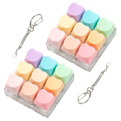 2 Pcs Keyboard Fidget Toy, 9 Keys Cute Heart-Shaped Clicker Keyboard Fidget for Adults Relieve Stress and Anxiety Decompression Keyboard Keychain Fidgets