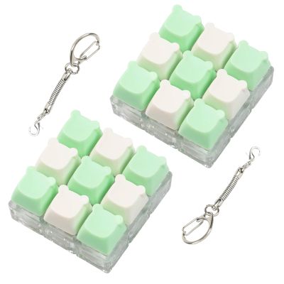 2 Pcs Keyboard Fidget Toy, Cute Fidget Clicker Keyboard Keychain, 9 Keys Loud Keyboard Fidget for Adult to Relife Stress Pass Time