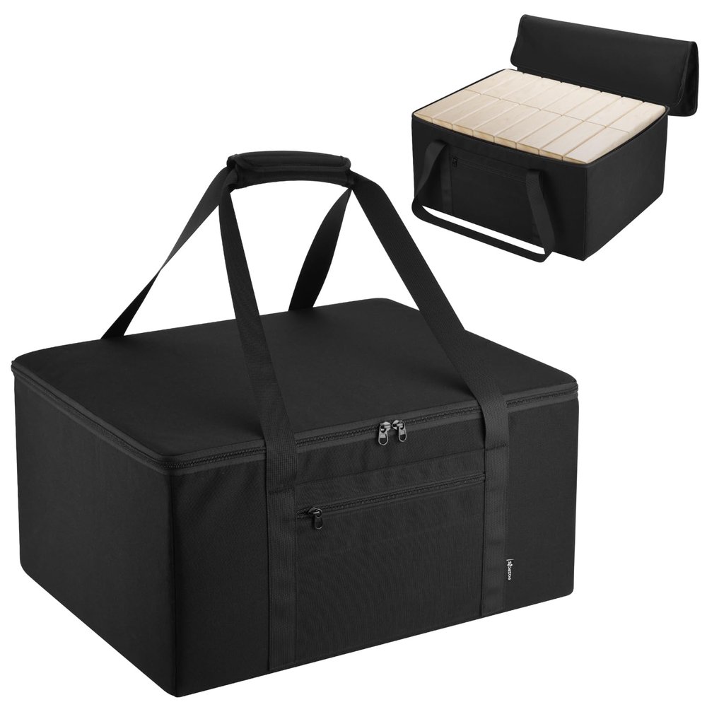 Easecos Stacking Game Carry Bag Compatible with Giant Tumble Tower Block, Portable Storage Bag for 60 Pcs Large Tumbling Timber, Carrying Case for Outdoor Yard Game (Blocks Not Included)