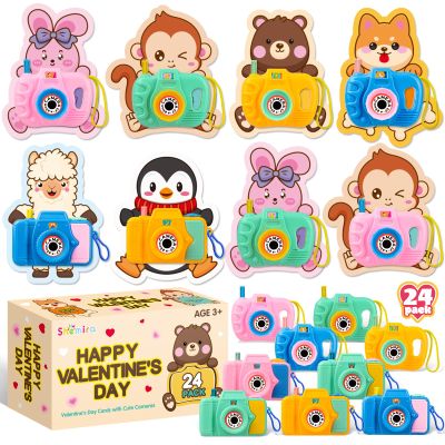24 Pack Valentines Day Cards for Kids School, Valentine's Greeting Cards with Mini Camera Viewers, Valentine's Day Gifts for Kids Classroom School Exchange, Exchange Cards Gift for School Classroom