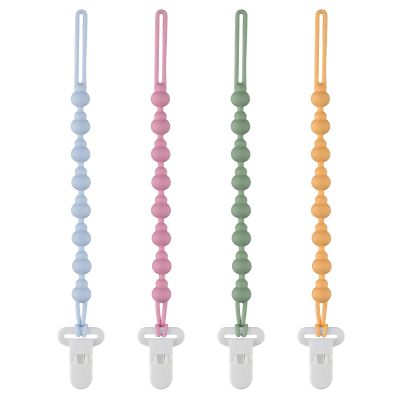 4 Pack Pacifier Clip Compatible with Tommee Tippee, One Piece Silicone Pacifier Holder Clips, Rust-Free Soft Silicone, Flexible Clip with Stylish Round Design, Ideal for Pacifiers and Teethers