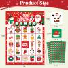 HJHFMY Family Bingo Game for 24 Players - Jumbo 7x5 Cards, Thick Cardboard & Glossy Finish - Christmas Party Favors & Card Games for Family, Class, Office - Christmas Games for Kids with Guide view 3