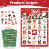 HJHFMY Family Bingo Game for 24 Players - Jumbo 7x5 Cards, Thick Cardboard & Glossy Finish - Christmas Party Favors & Card Games for Family, Class, Office - Christmas Games for Kids with Guide view 4