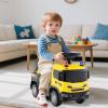 HONEY JOY Ride On Construction Vehicle for Kids, Licensed Scania Push Car for Toddlers, Light & Sound, Under-Seat Storage, No Power Foot-to-Floor Ride On Toy for Boys Girls Gift, Yellow view 2