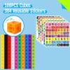 100 Math Linking Cubes, Math Cubes with 384 Reusable Stickers-Letters, Numbers, Shapes, Manipulative Geometric Connecting and Counting Blocks, Educational Toy for Kids Math Learning and Fun Activities view 2