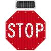 YANDDEA Solar Powered LED Flashing Stop Sign, Aluminum Octagon Road Signs Traffic LED Blinking Street Red, Heavy Duty Rust-Proof Metal Frame, Engineer Grade Reflective Film 80 * 80cm view 1