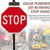YANDDEA Solar Powered LED Flashing Stop Sign, Aluminum Octagon Road Signs Traffic LED Blinking Street Red, Heavy Duty Rust-Proof Metal Frame, Engineer Grade Reflective Film 80 * 80cm view 2