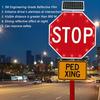 YANDDEA Solar Powered LED Flashing Stop Sign, Aluminum Octagon Road Signs Traffic LED Blinking Street Red, Heavy Duty Rust-Proof Metal Frame, Engineer Grade Reflective Film 80 * 80cm view 3