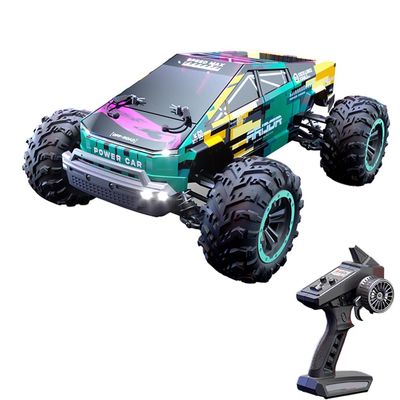 1:10 Scale 4WD High-Speed RC Racing Car 38KM/H with LED Lights 2.4G Remote Control for Off-Road Enthusiasts Gift (C8821 Green)