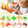 Kids Kitchen Playset, 66PCS Toddler Pretend Cooking Toys with Pots and Pans, Play Food, Utensils,Cookware, Play Food Set,Cutting Toys Fruit Veges,Educational Role Play Set for Toddlers Boys Girls view 4