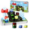 QOUBAI 45PCS Mini Magnetic Building Blocks Travel Toys, Magnet Cubes Tiles Set with Case, Birthday Classroom Learning Gifts for Kids Toddlers, Boys & Girls Ages 3-8 (Traffic Road) view 1