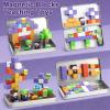 QOUBAI 45PCS Mini Magnetic Building Blocks Travel Toys, Magnet Cubes Tiles Set with Case, Birthday Classroom Learning Gifts for Kids Toddlers, Boys & Girls Ages 3-8 (Zombies) view 3