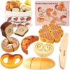 Smartwo Wooden Play Food Toys for Toddler,Kids Baking Cutting Game Set,Children Kitchen Bakery Pretend Play,Early Educational Toy Gift for Boys Girls view 1