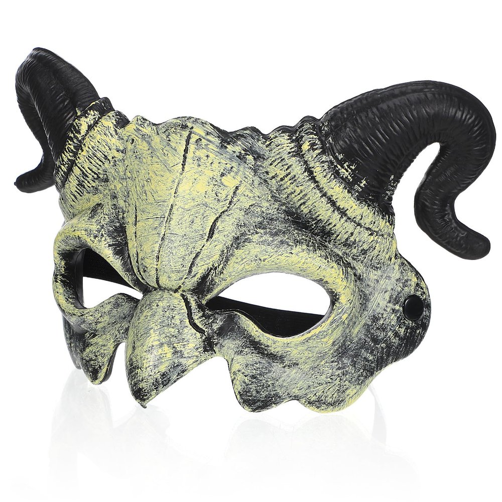 Alipis Half Face Claw Devil Mask, Scary Halloween Costume Party Prop, Beige Pu Foam Horror Mask for Cosplay And Decoration