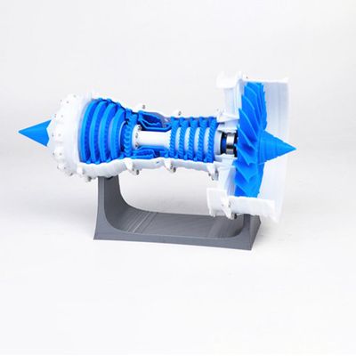 3D Printed Turbofan Engine Model, Pre-Assembled Aviation Display with Detailed Internal Structure, Educational Science Decor Model for Home & Office