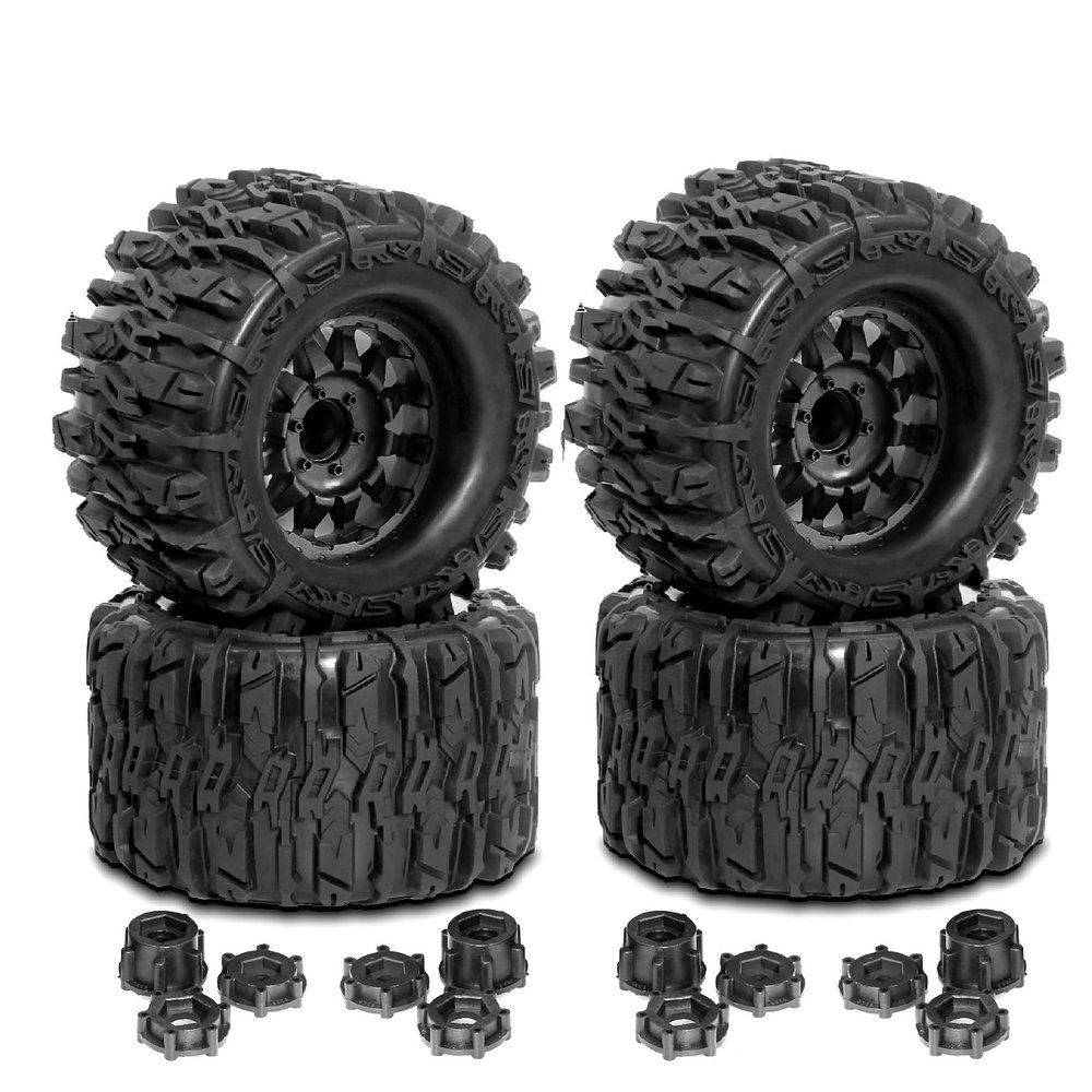1/8 RC Monster Truck Wheel Tire 6.7" OD Heavy Duty RC Buggy Tyres 14/17mm Hex fit for 1/8 Traxxas Maxx E-Revo ARRMA Kraton Redcat HSP HPI (Style A)