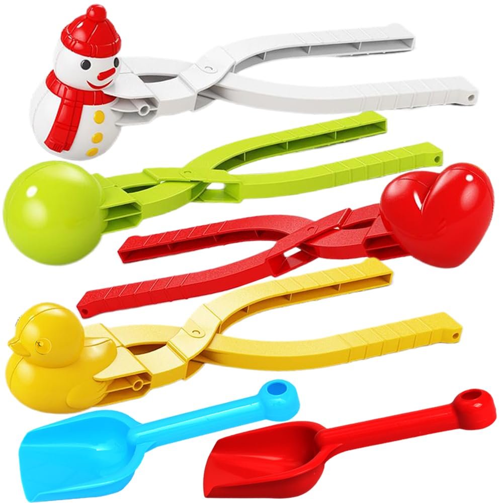 TMIXIU Snow Toys for Kids Outdoor, 6 PCS Snowball Maker Kit, Snow Ball Duck Makers, Snow Molds for Kids Adults Outdoor