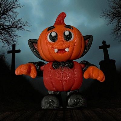 Articulated Dracula Pumpkin Man | Home Dcor and Office Desk Toys | 3D Printed Gift