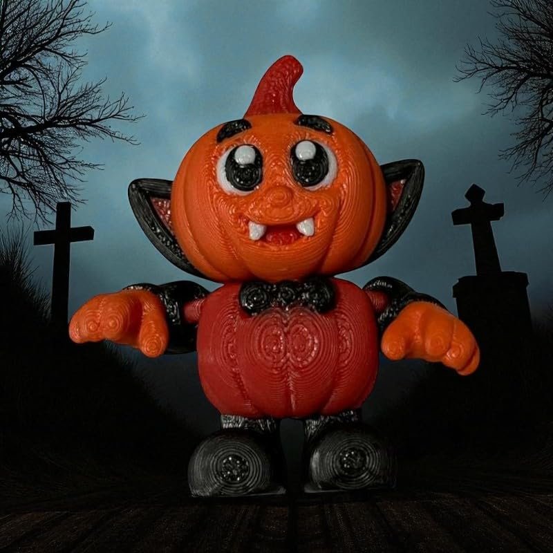 Articulated Dracula Pumpkin Man | Home Dcor and Office Desk Toys | 3D Printed Gift