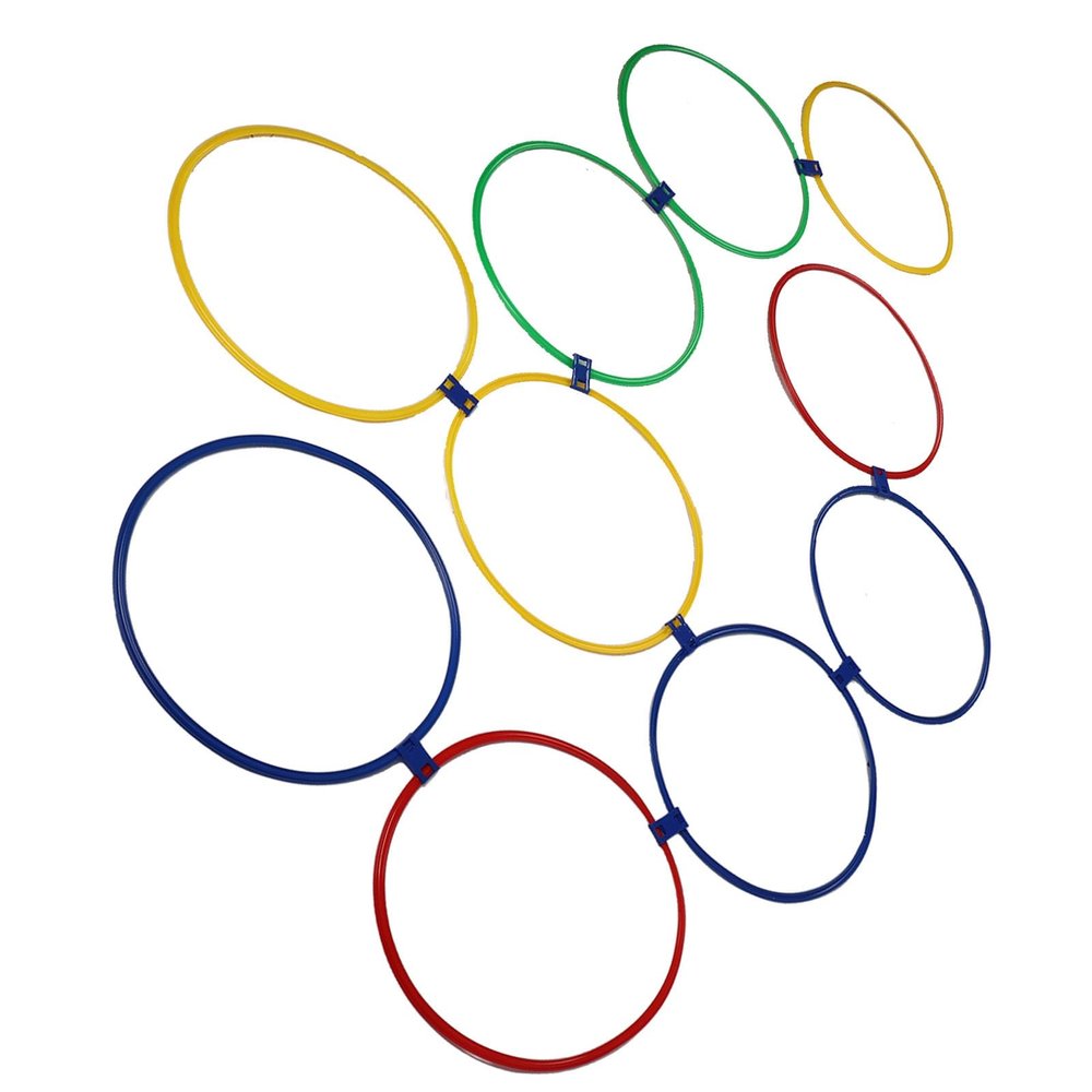 Cryfokt Hopscotch Hoop, Sensory Training Hoops Multipurpose 10PCS Balance Exercise Plastic Material for Jumping Activities (Extra Large 32.7 X 24.4 X 31.5in)