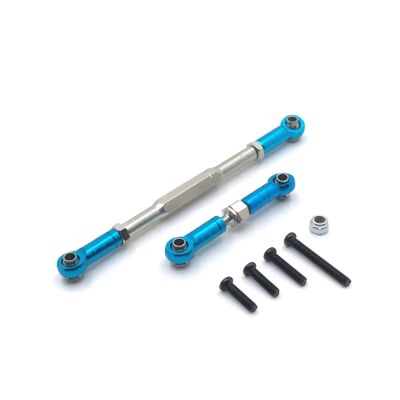Rc Parts For WPL C14 C24 B14 B16 B24 B36 For HengLong For FeiYu For JJRC Metal Upgrade Front Axle Steering Rod RC Car Parts Accessories Repair(SKY BLUE)