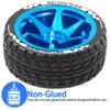 1/10 RC On Road Tires OD 2.55'' and Aluminium Street Wheels 4PCS 12mm Hex Touring Tyres for 1:10 Rally Racing Drift Car Tamiya TT01 TT02 XV01 HPI KYOSHO HSP PTG2 Traxxas TA06 A959 (Blue) view 4