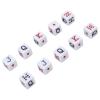 10PCS Dice Set 16MM Plastic 6 Sided JQK Number Dice Cubes for Table Games Board Games White view 3