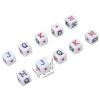 10PCS Dice Set 16MM Plastic 6 Sided JQK Number Dice Cubes for Table Games Board Games White view 4