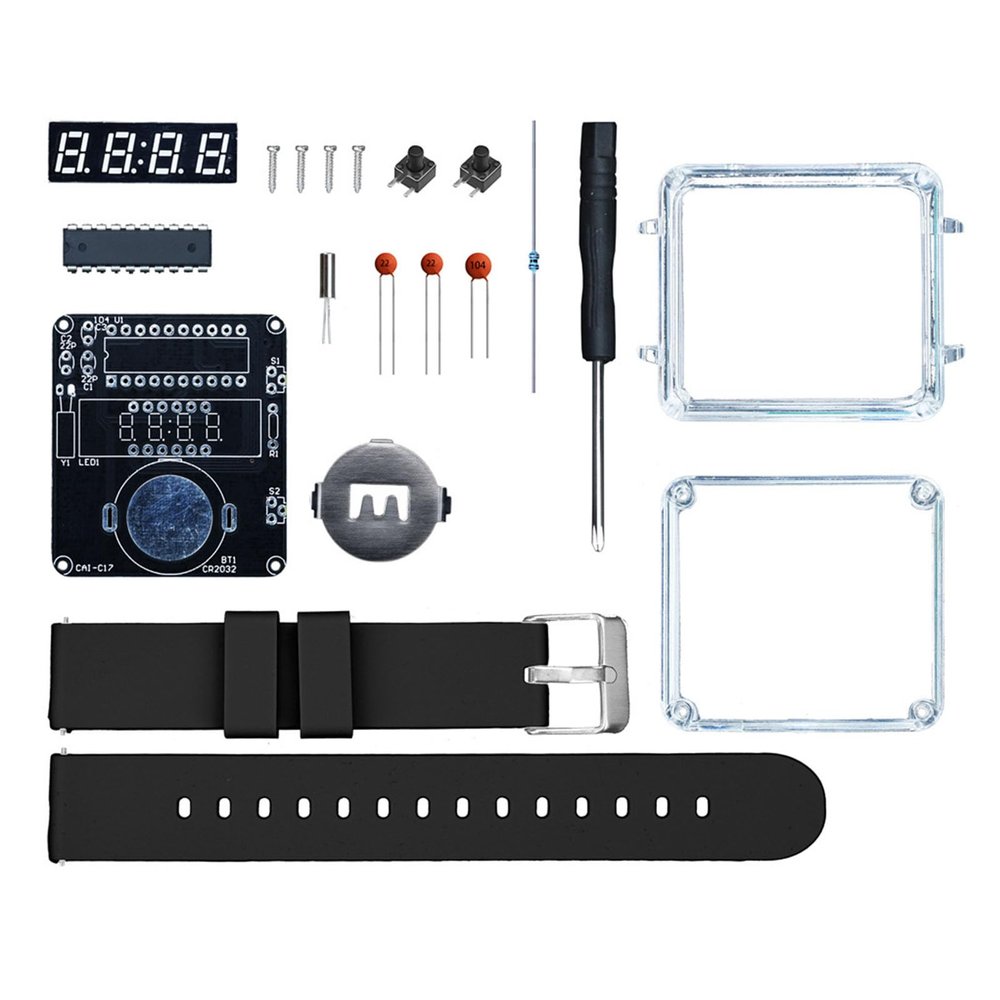 LED Digital Clock Kits with Display Straps Components for Customizable Electronics Projects Not Tools Required STEM Educational Electronics Set