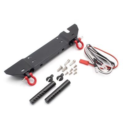 For Axial For Traxxas For TRX4 For SCX10 II 90046 1/10 Alloy Front Bumper With Lights Lamp Upgrades Parts RC For Racing Crawler Car Bumper Parts