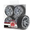 1/10 RC On Road Tires OD 2.55'' and Aluminium Street Wheels 4PCS 12mm Hex Touring Tyres for 1:10 Rally Racing Drift Car Tamiya TT01 TT02 XV01 HPI KYOSHO HSP PTG2 Traxxas TA06 A959 (Titanium) view 1