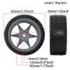 1/10 RC On Road Tires OD 2.55'' and Aluminium Street Wheels 4PCS 12mm Hex Touring Tyres for 1:10 Rally Racing Drift Car Tamiya TT01 TT02 XV01 HPI KYOSHO HSP PTG2 Traxxas TA06 A959 (Titanium) view 2
