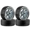 1/10 RC On Road Tires OD 2.55'' and Aluminium Street Wheels 4PCS 12mm Hex Touring Tyres for 1:10 Rally Racing Drift Car Tamiya TT01 TT02 XV01 HPI KYOSHO HSP PTG2 Traxxas TA06 A959 (Titanium) view 3