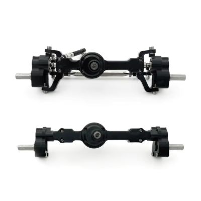 Compatible with MN for MN99S for MN98 D90 D91 D99 D99S MN90 1/12 RC Cars Upgrades Parts CNC Metal Front Rear Portal Axle RC Front Rear Bridge(Black)