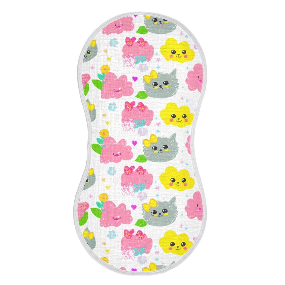 PaChyLuu Baby Burp Cloths, Soft Absorbent Burping Cloths for Babies, Cotton Milk Spit Up Rags, Large Size for Newborns, Baby Boys and Girls (Dapper Feline Print)
